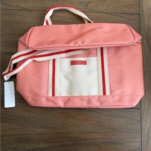 L*Space coral and white coastal cooler bag NWT